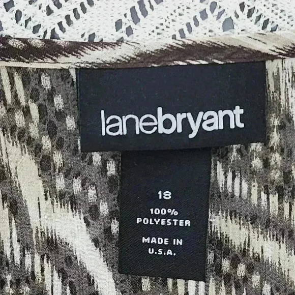 Lane Bryant geometric print ruffle tank top women's chiffon 18 - Picture 6 of 7